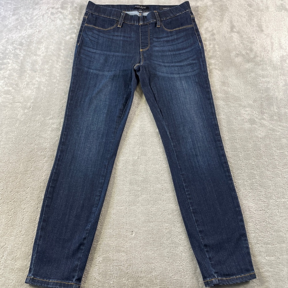 Judy Blue Skinny Fit Pull On Jeggings Womens 11/30 Dark Wash Whiskers Casual